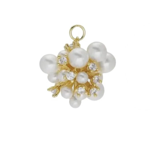 White Pearl Cluster Charm