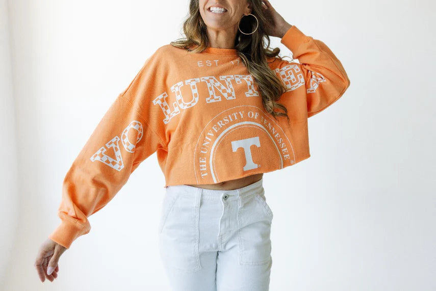 TENNESSEE PHIPPS CROPPED CREWNECK - ORANGE