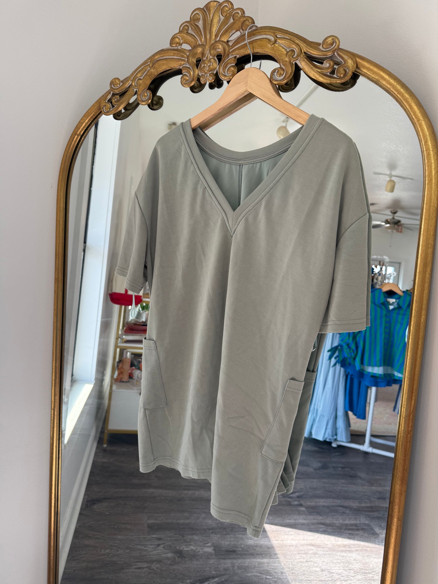 MINERAL WASH ROMPER - SAGE