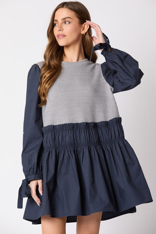 NAVY SWEATER DRESS