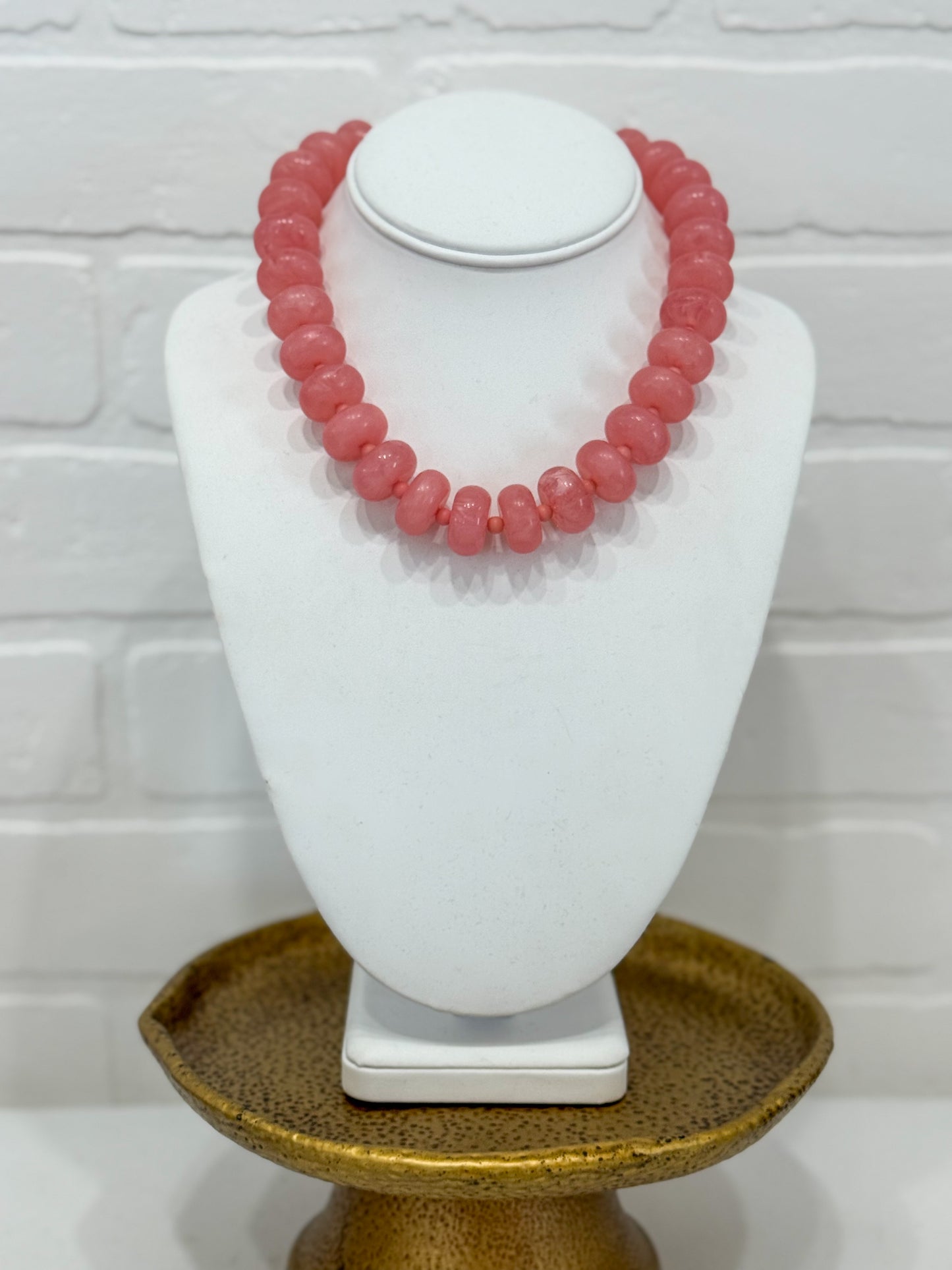 PINK RONDELLE NECKLACE