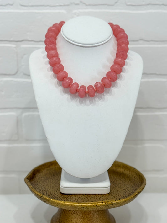 PINK RONDELLE NECKLACE