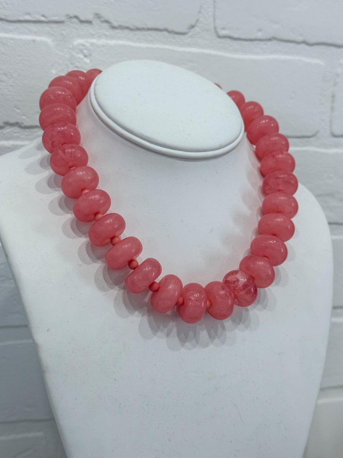 PINK RONDELLE NECKLACE