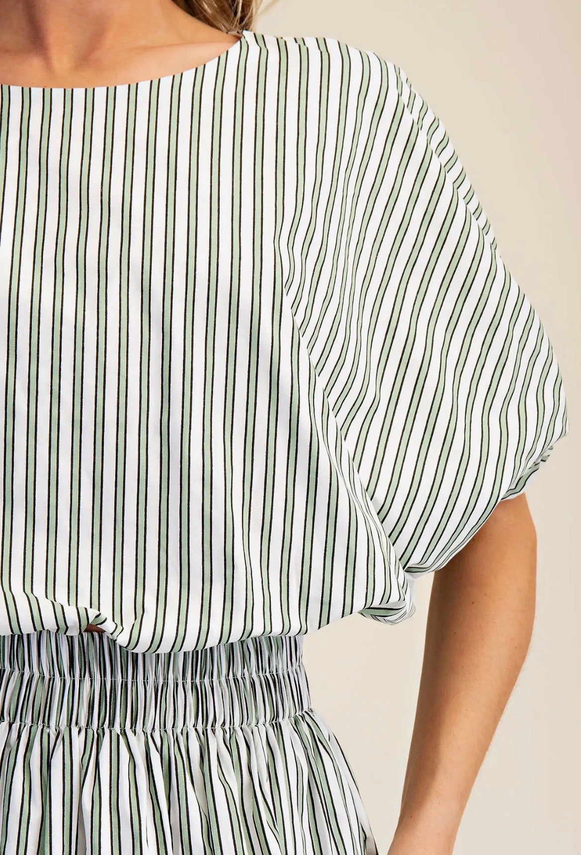 SAGE STRIPED TOP