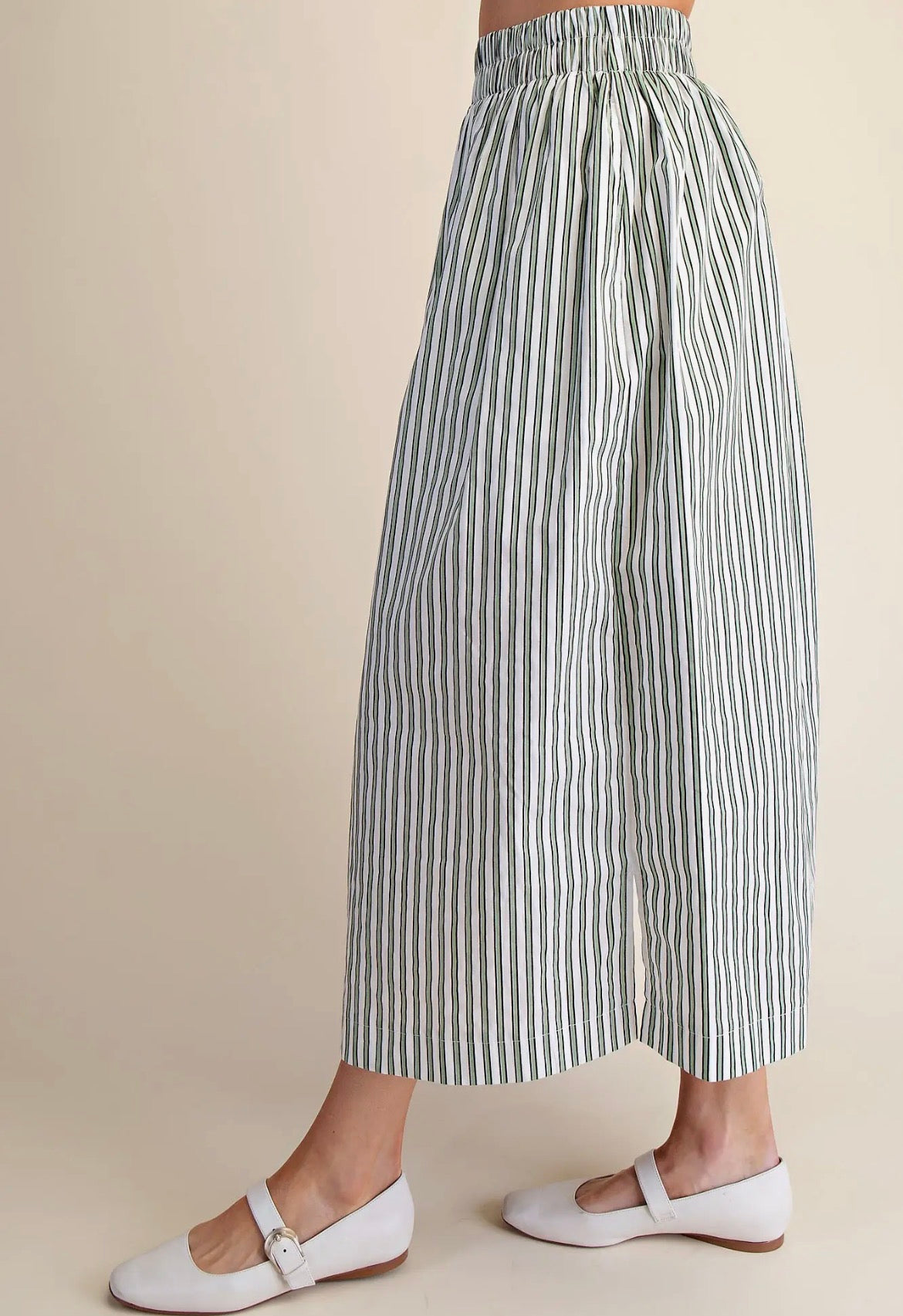SAGE STRIPED MAXI SKIRT