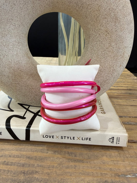MIXED PINKS JELLY BANGLES