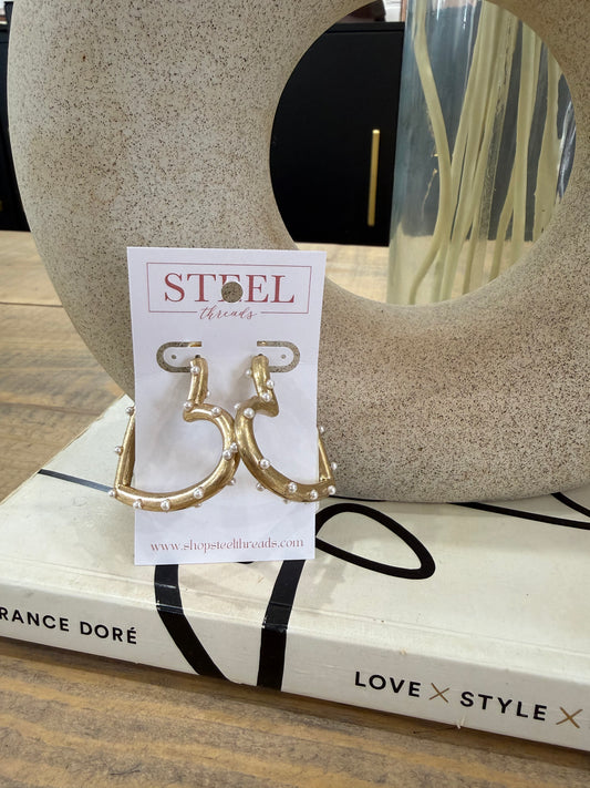 GOLDEN HEART HOOP EARRINGS