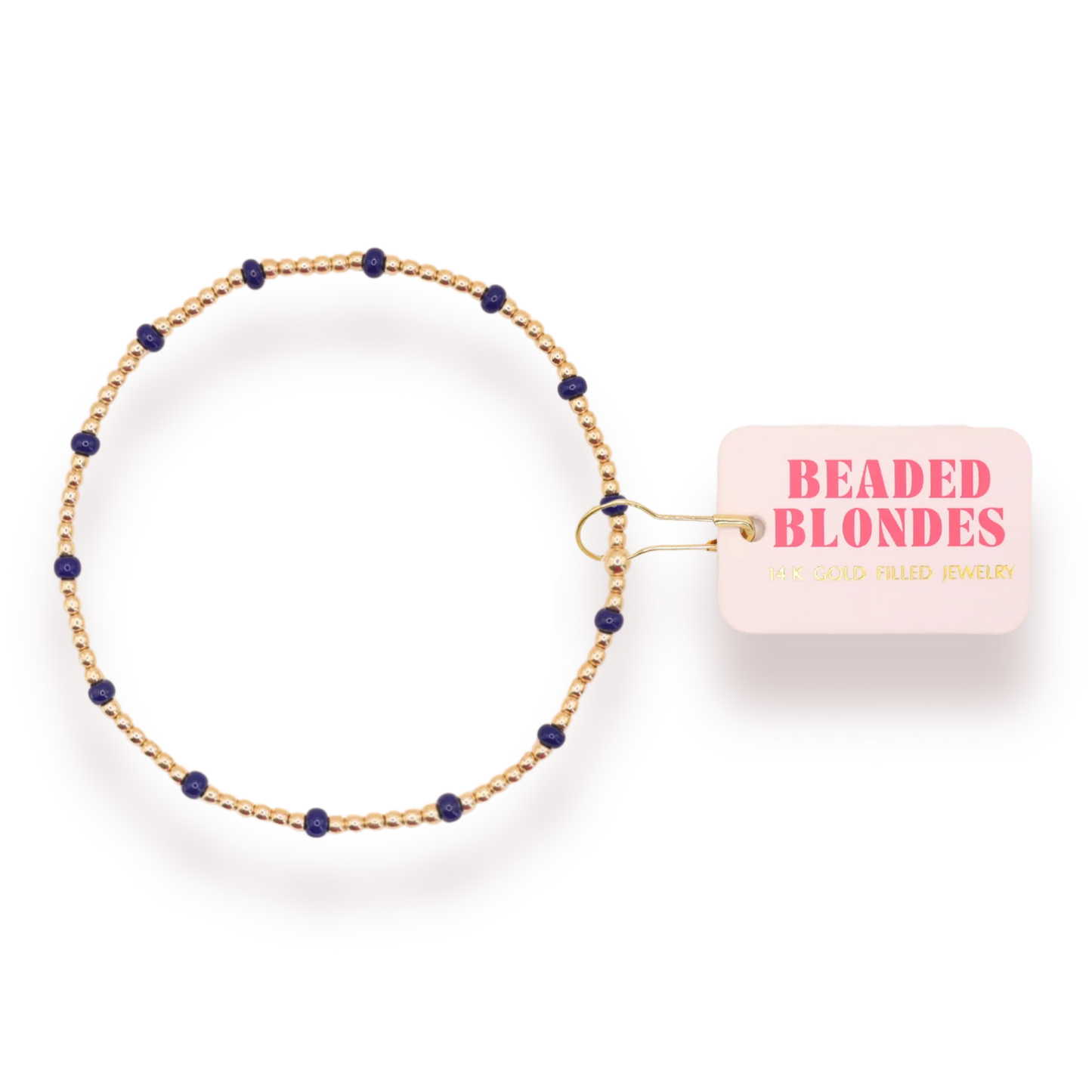 Navy Dainty Poppi Bracelet - Gold