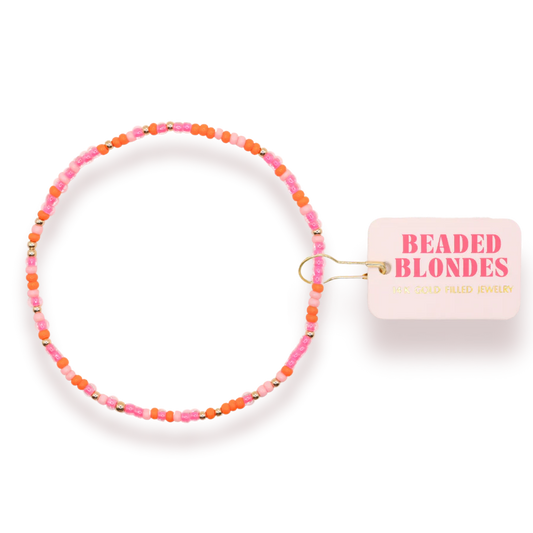 Pinks & Orange Sprinkle Bracelet