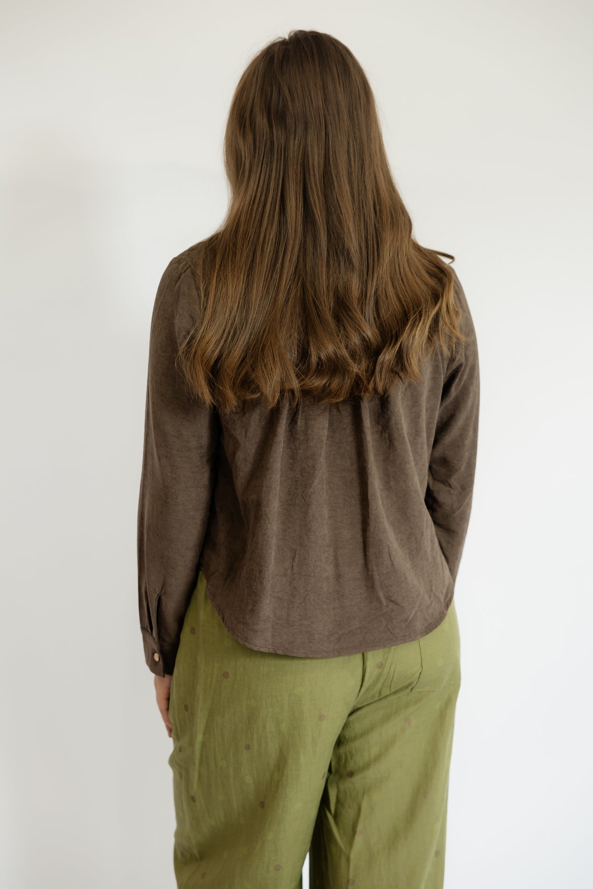 WASHED BROWN BUBBLE TOP