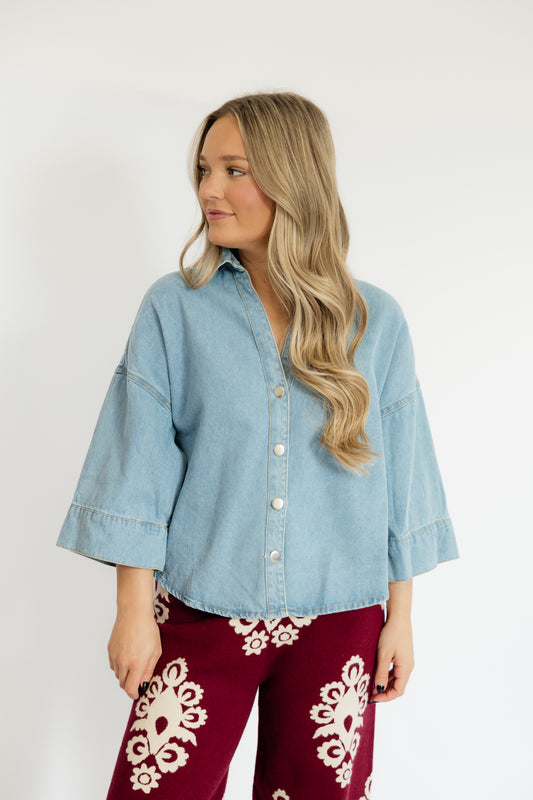 WISTERIA DENIM TOP