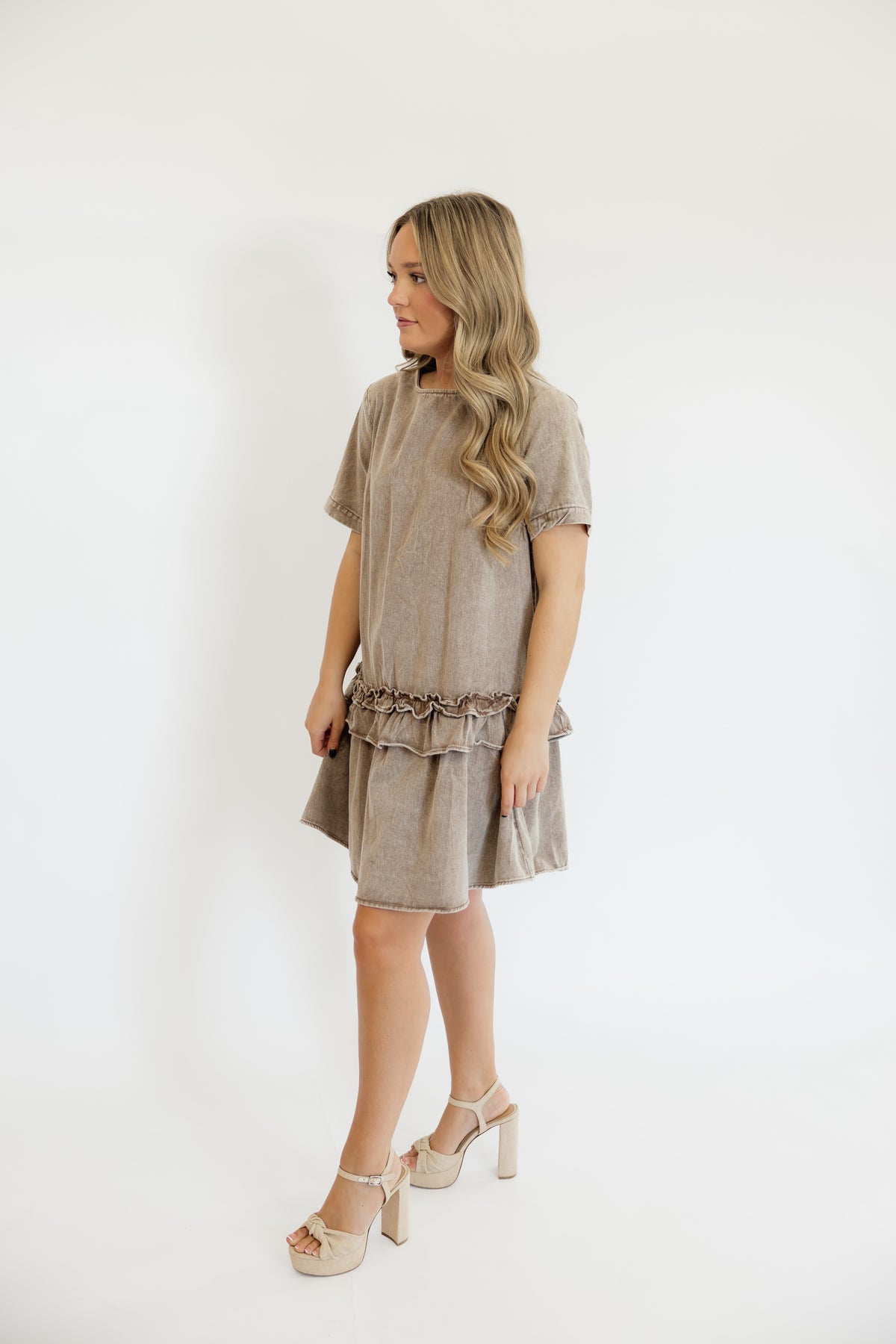 TOASTED TAUPE MINI DRESS