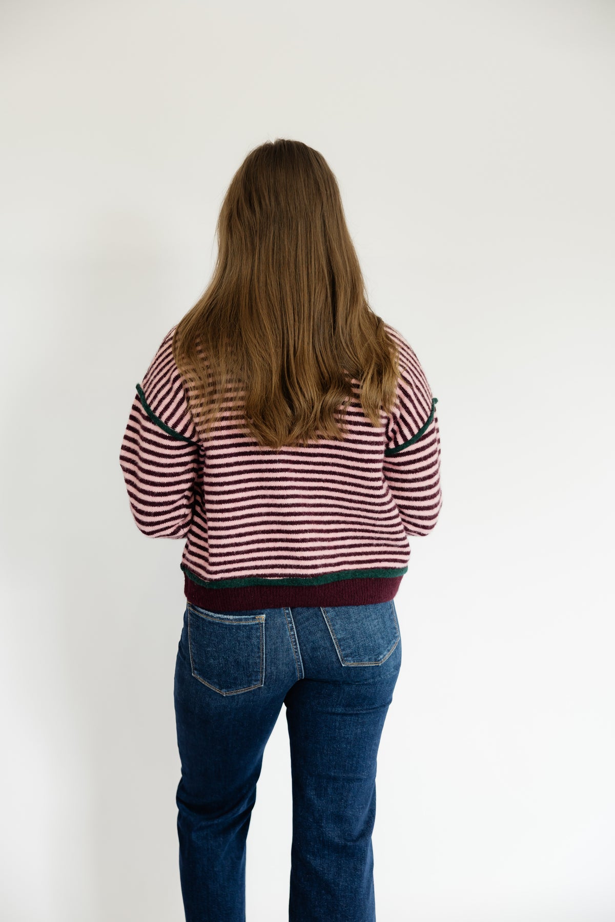 THE BRIGHT SIDE SWEATER - WINE/PINK