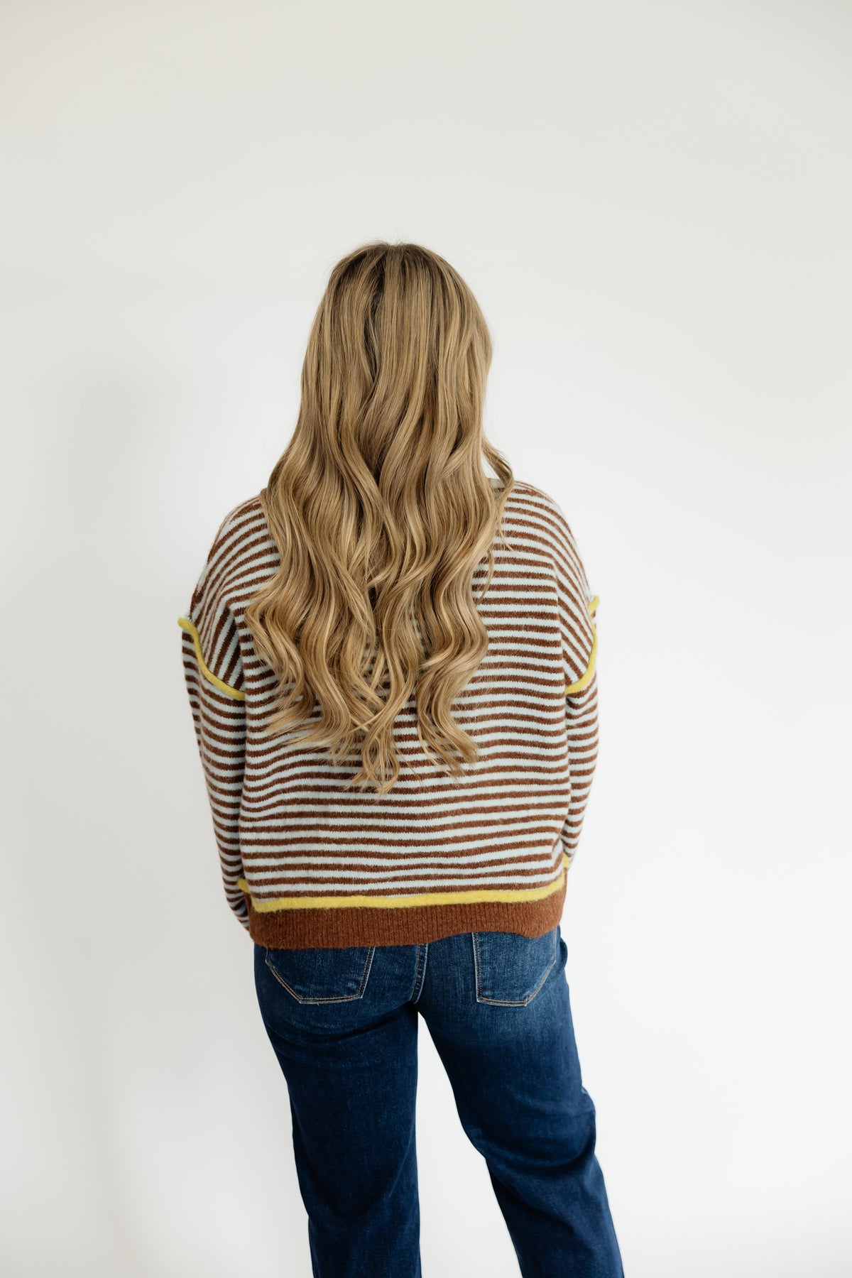 THE BRIGHT SIDE SWEATER - BLUE/BROWN