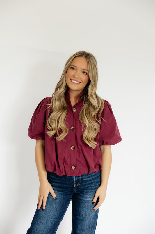 MAROON BUBBLE TOP