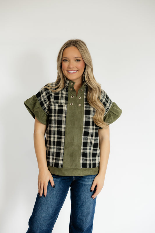 PHOEBE PLAID TOP