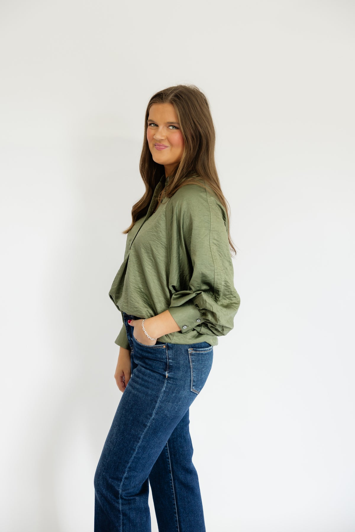 SATIN SAGE TOP