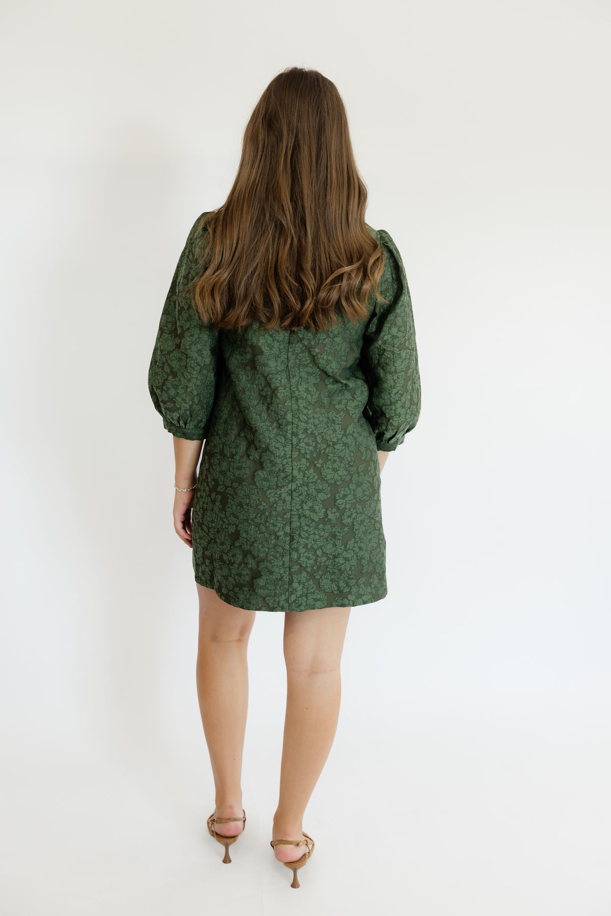 TEXTURED OLIVE MINI DRESS
