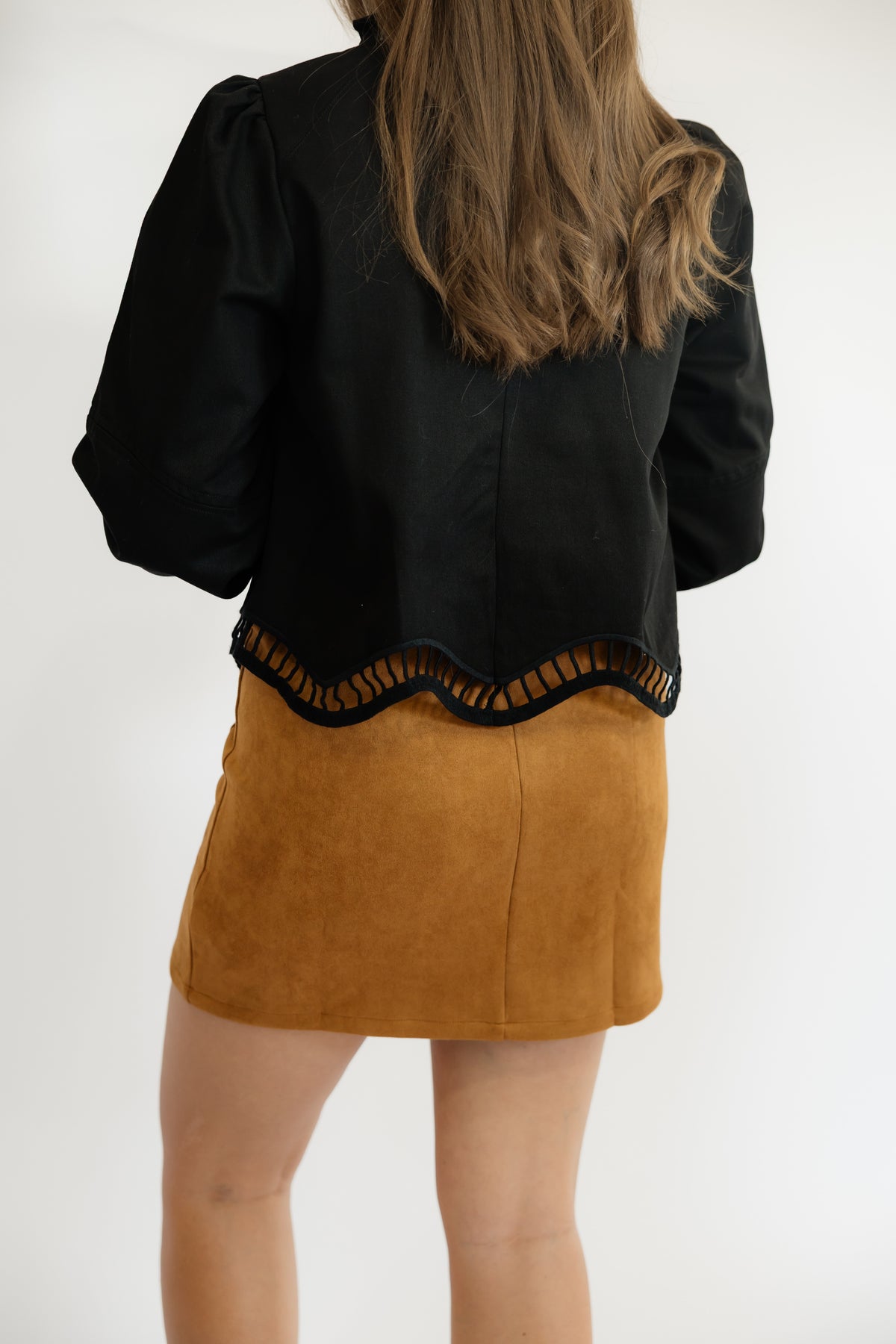 SUEDE CAMEL MINI SKIRT