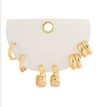 GOLD HOOP EARRING SET