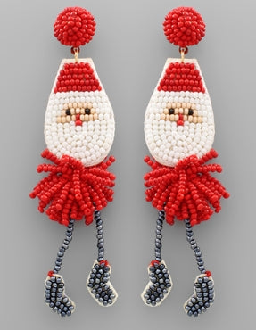 SANTA BEADED EARRINGS