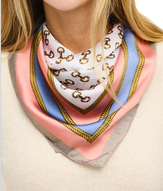 CHAIN LINK BANDANA SCARF - PEACH