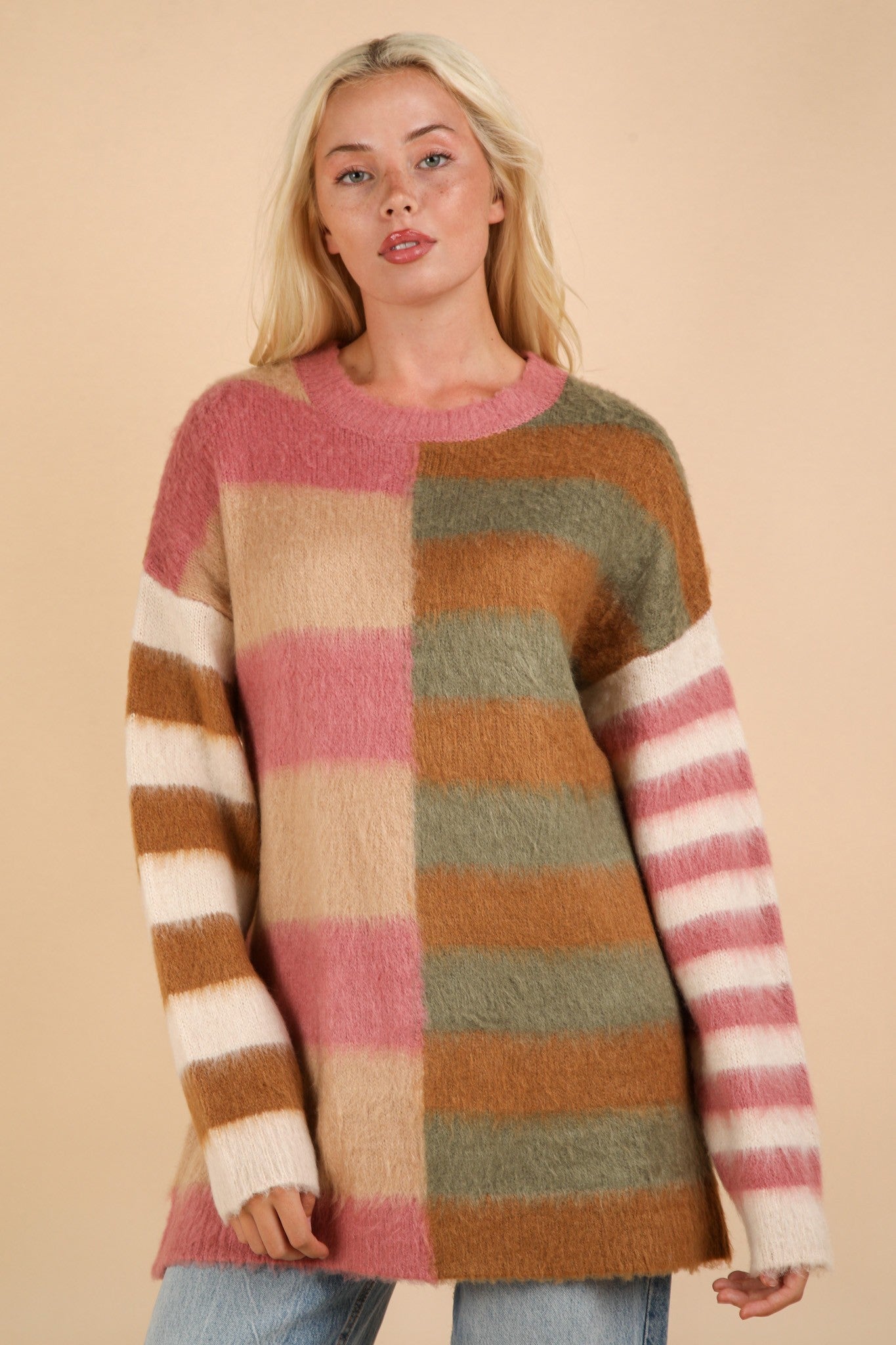 MOCHA STRIPE SWEATER