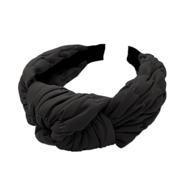 QUILTED HEADBAND - BLACK