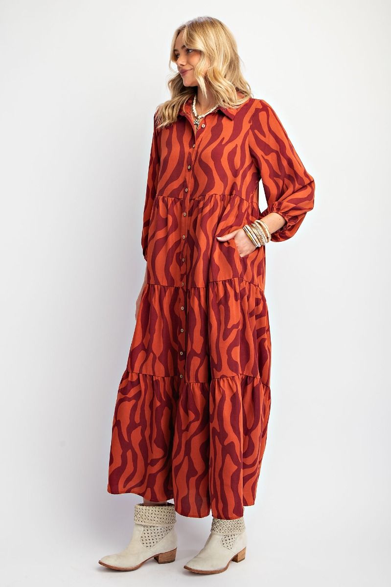 GROOVY MAXI DRESS - CLAY