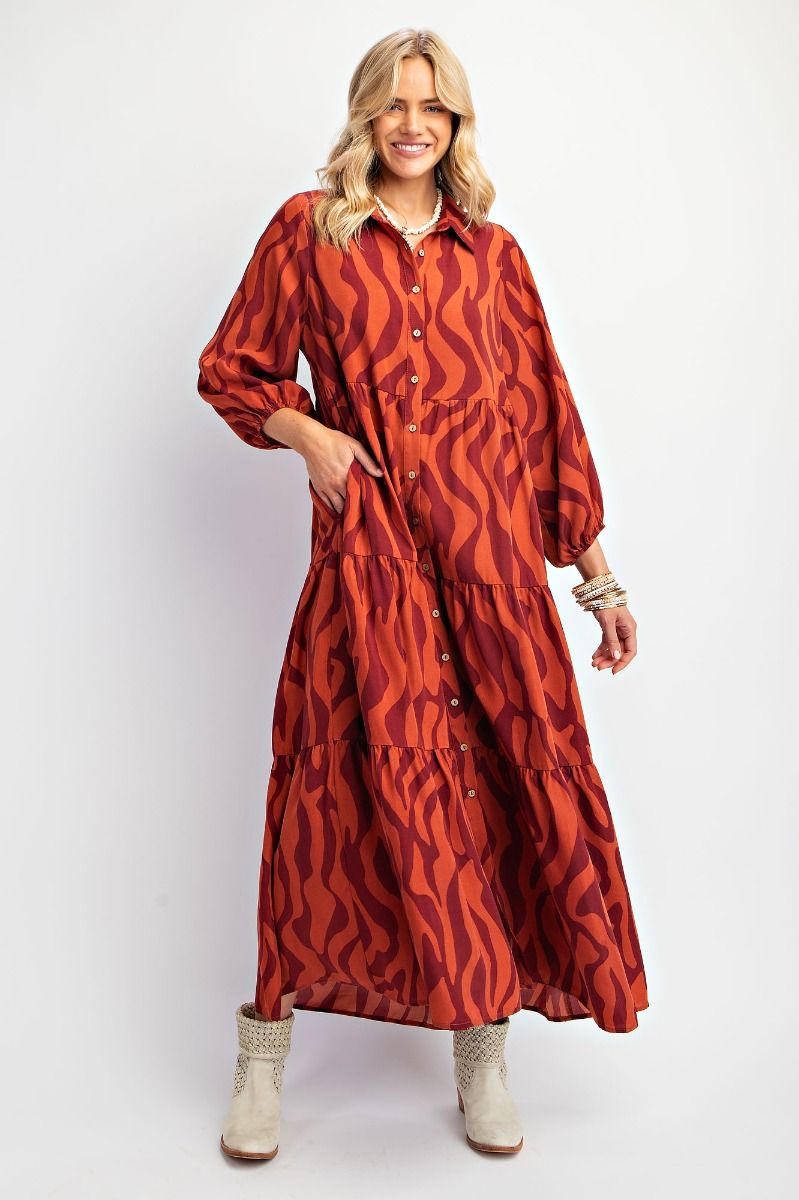 GROOVY MAXI DRESS - CLAY