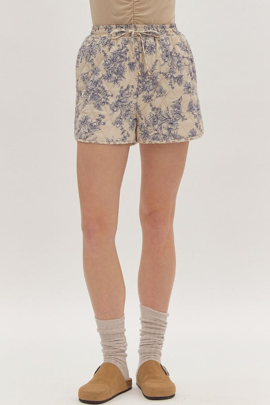 FALL PAISLEY QUILTED SHORTS