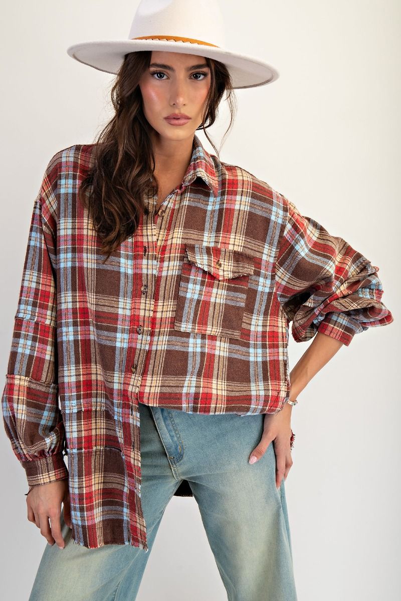 FIRESIDE FLANNEL OVERSIZED TOP