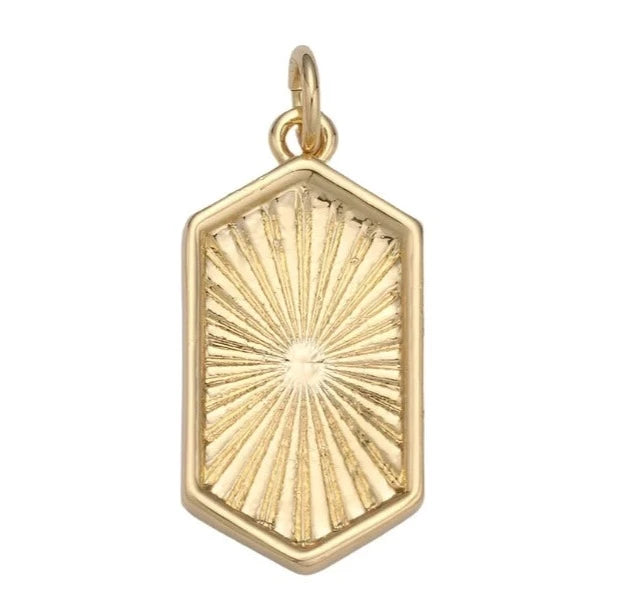 Hexagon Sunburst Pendant Charm