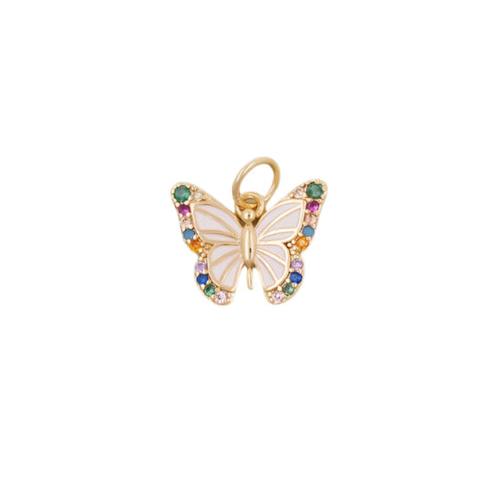 Gold CZ Butterfly Charm