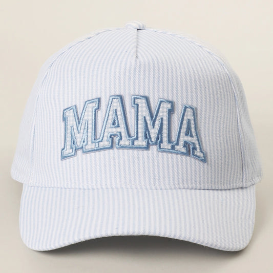 STRIPED MAMA TRUCKER HAT - BLUE