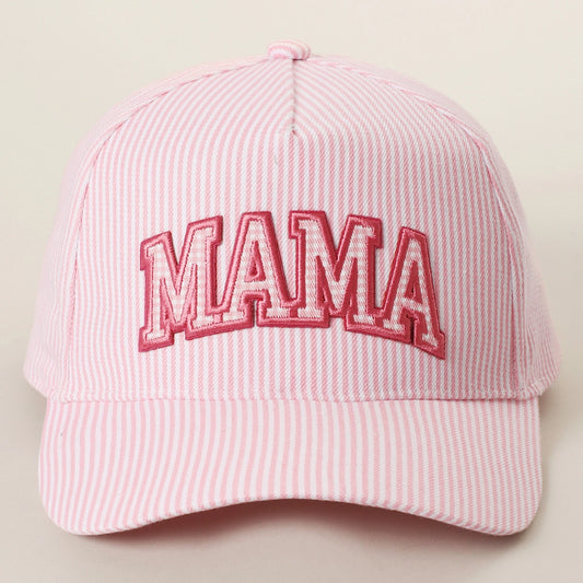 STRIPED MAMA TRUCKER HAT - PINK