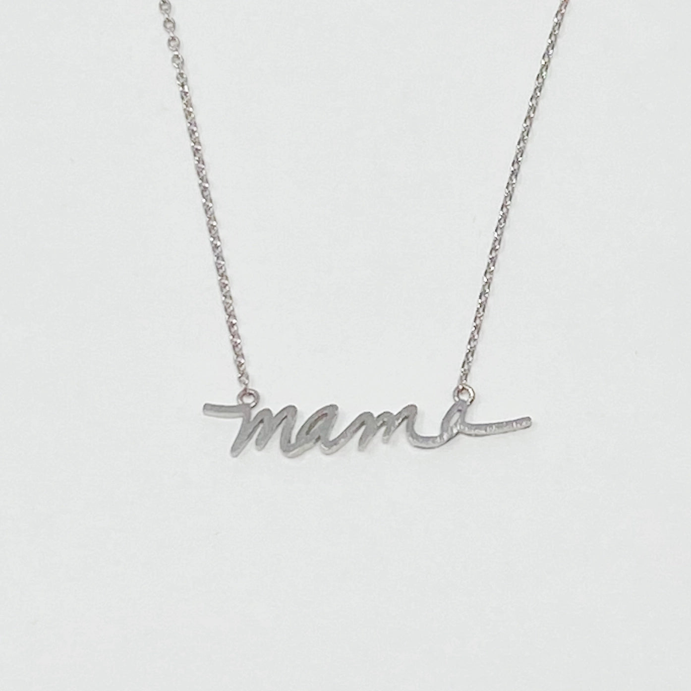 MAMA SCRIPT NECKLACE - SILVER