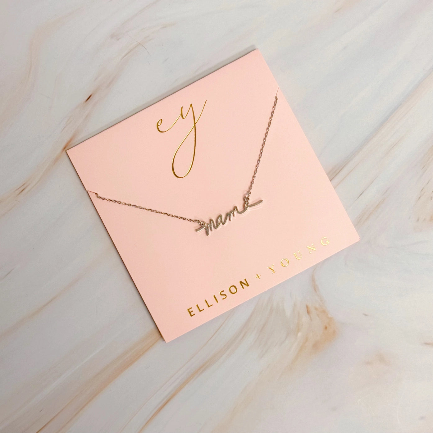 MAMA SCRIPT NECKLACE - SILVER