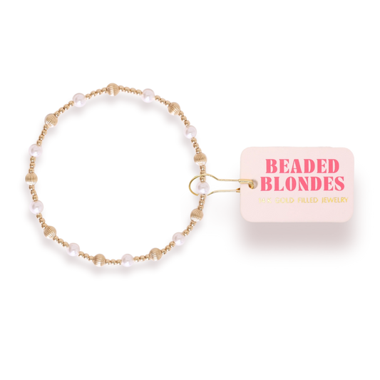 Palmer Fluted Bracelet in Pearl