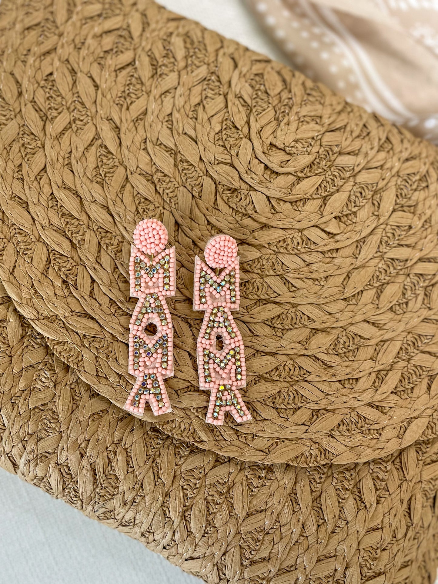 MAMA BEADED EARRINGS, PINK