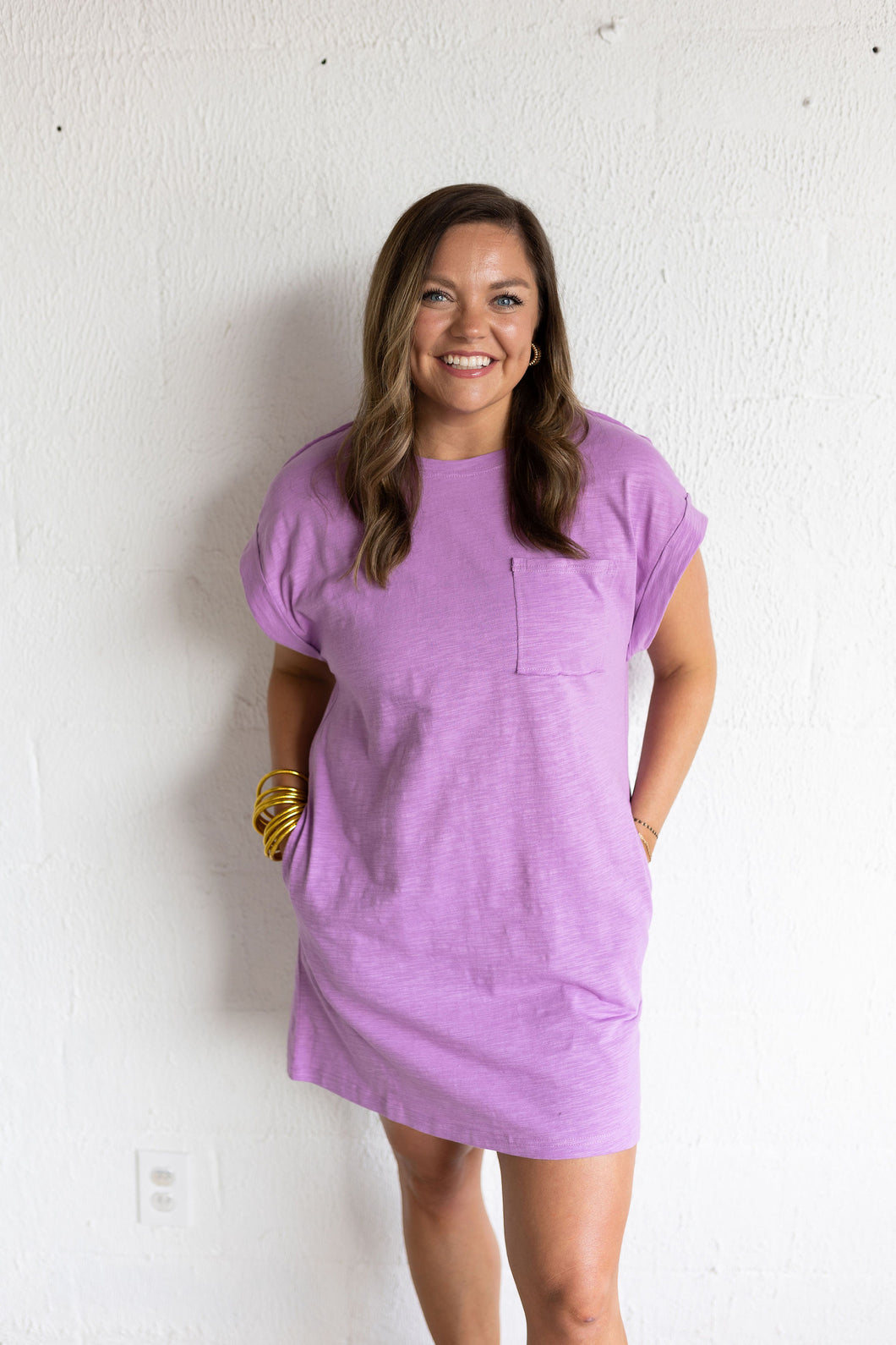 KEEP IT SIMPLE T-SHIRT DRESS, LAVENDER