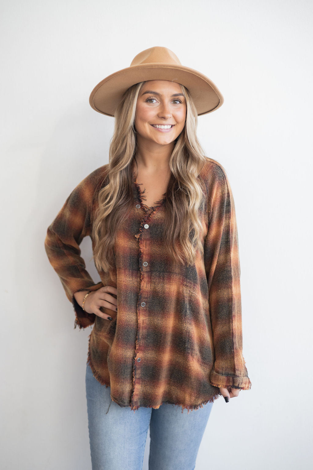 FIREWOOD GLOW PLAID TOP