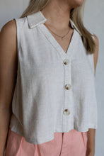 Load image into Gallery viewer, SANDSTONE LINEN CROP TOP
