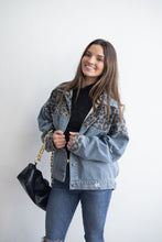 Load image into Gallery viewer, EXPECT MORE LEOPARD DENIM JACKET
