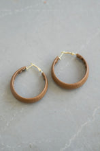 Load image into Gallery viewer, BROWN LEATHER HOOPS
