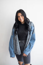 Load image into Gallery viewer, MAXED OUT PLAID DENIM JACKET
