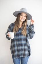Load image into Gallery viewer, MIDNIGHT BLUES PLAID TOP
